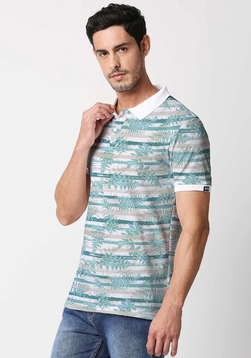 Green Forest Printed Polo