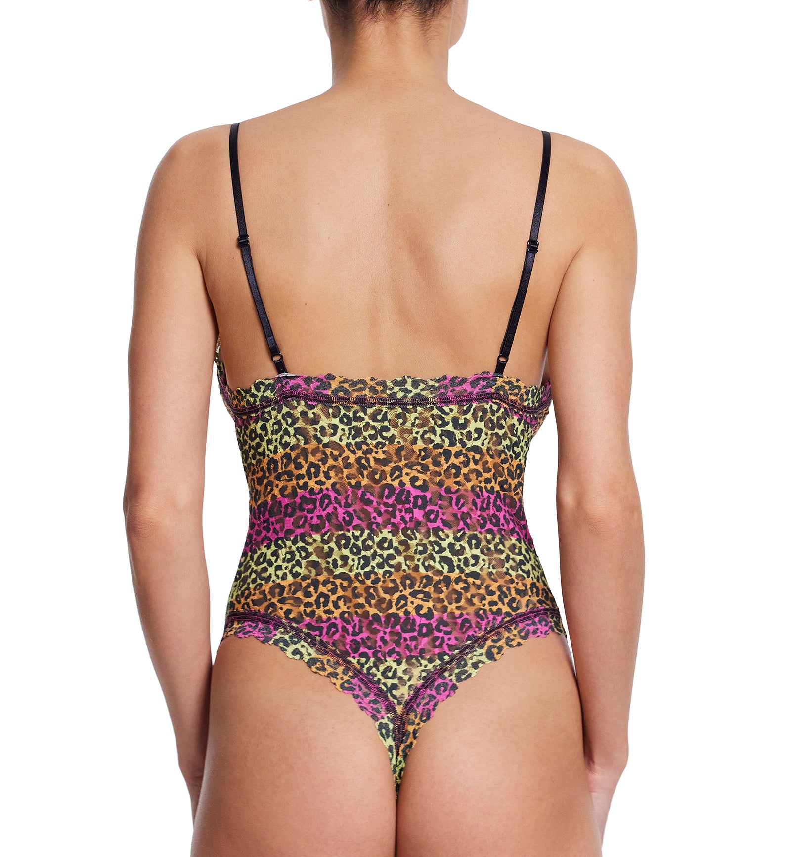 Hanky Panky Signature Lace Printed Thong-Back Bodysuit (PR488451) - It's Electric