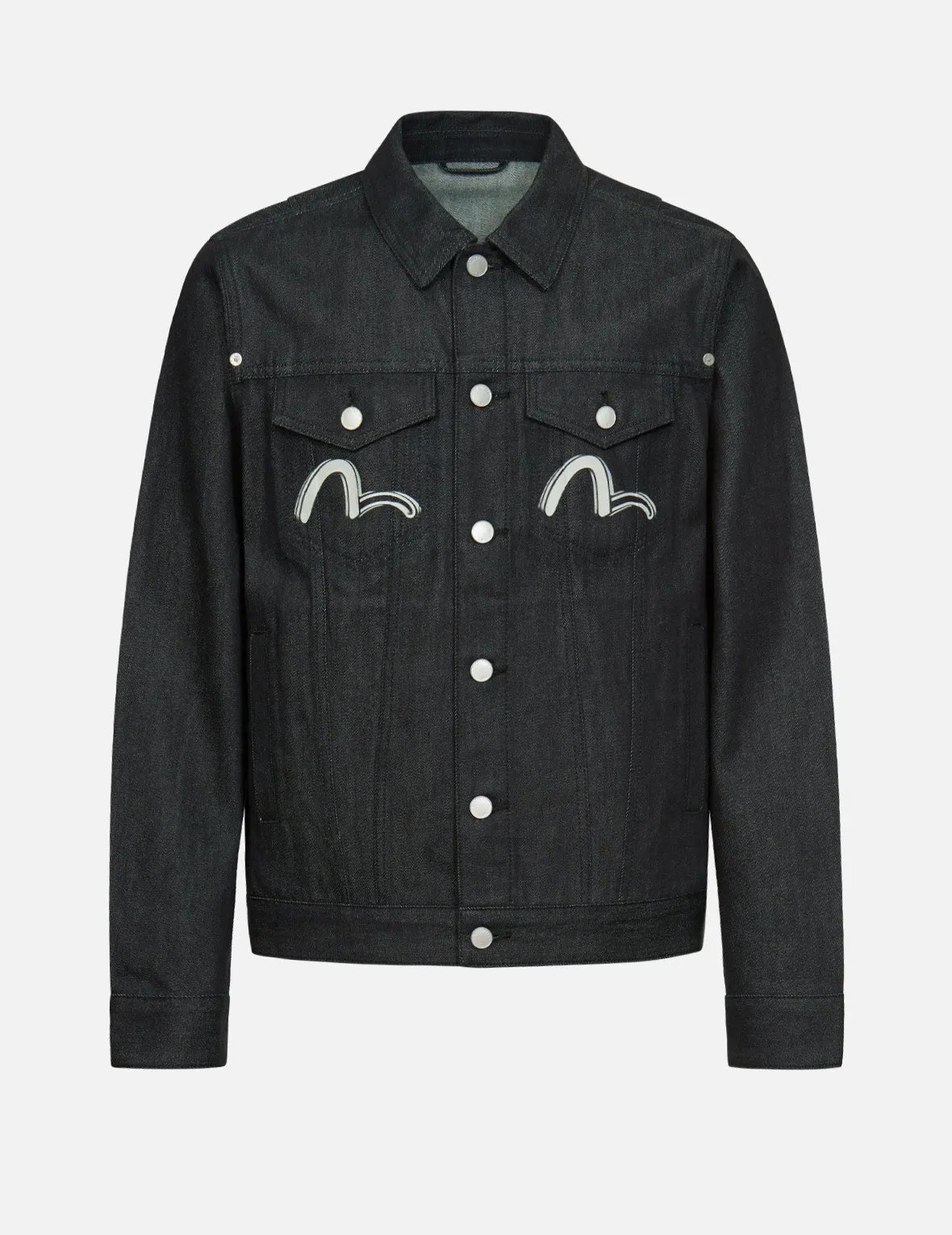 Hannya and Kamon Collage Print Denim Jacket