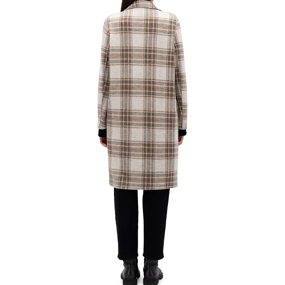 Harris Wharf London Tartan Wool Overcoat