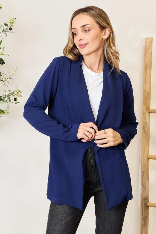 Heimish Full Size Statement Neck Open Front Blazer