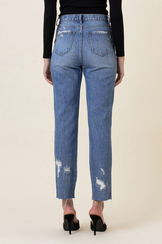 High Waisted Straight Leg Jean