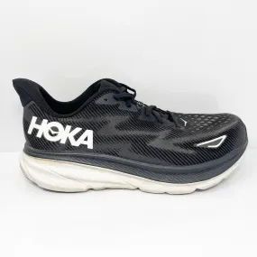 Hoka One One Mens Clifton 9 1132210 BWHT Black Running Shoes Sneakers Size 12 2E