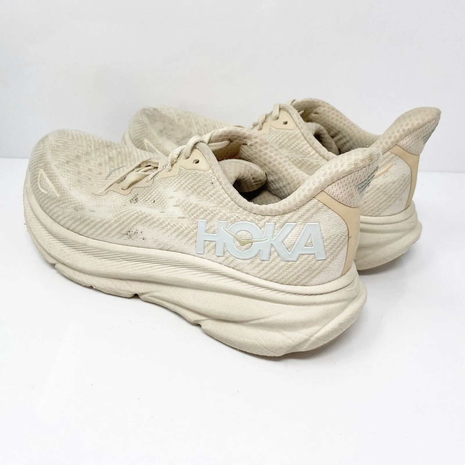 Hoka One One Womens Clifton 9 1127896 SSEG Beige Running Shoes Sneakers Size 8 B