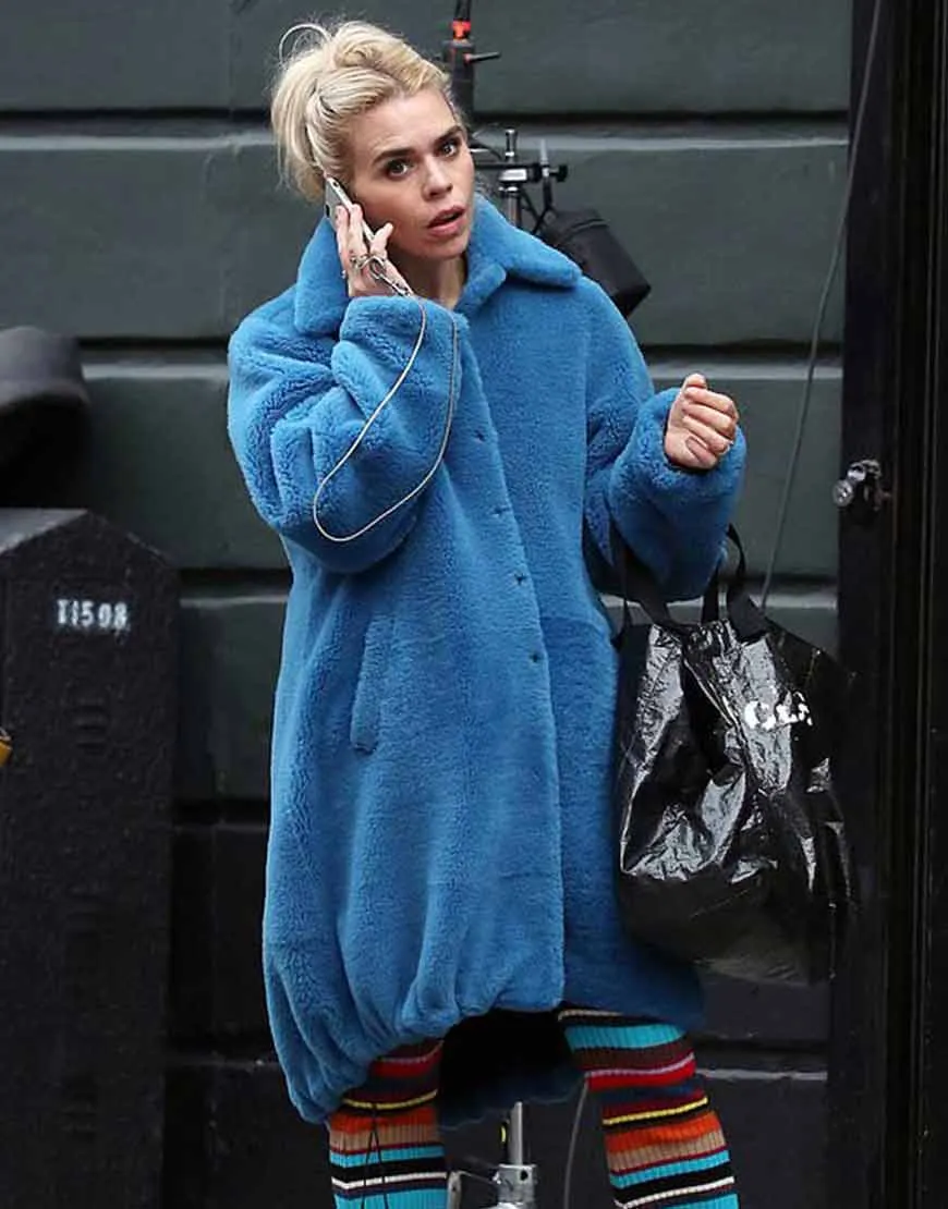 I Hate Suzie Billie Piper Blue Fur Coat | Suzie Pickles Blue Coat | Ujackets