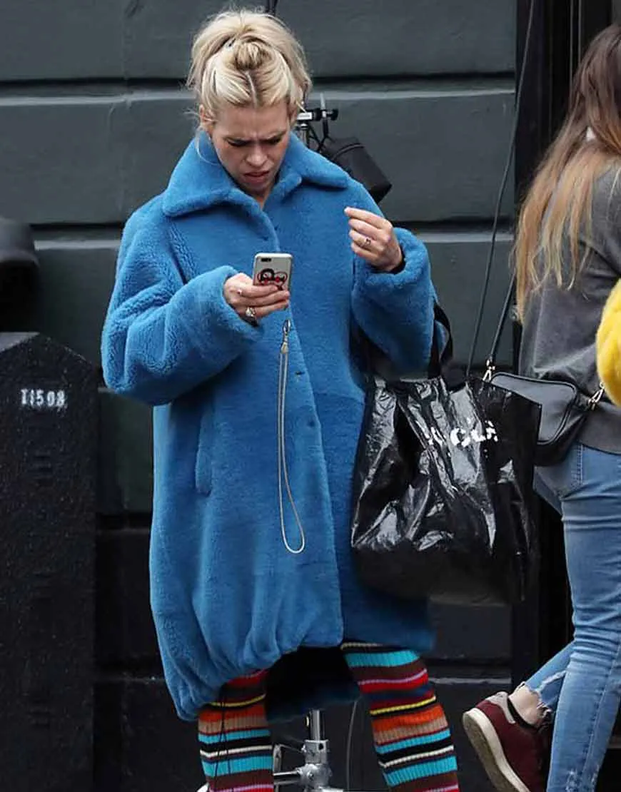 I Hate Suzie Billie Piper Blue Fur Coat | Suzie Pickles Blue Coat | Ujackets