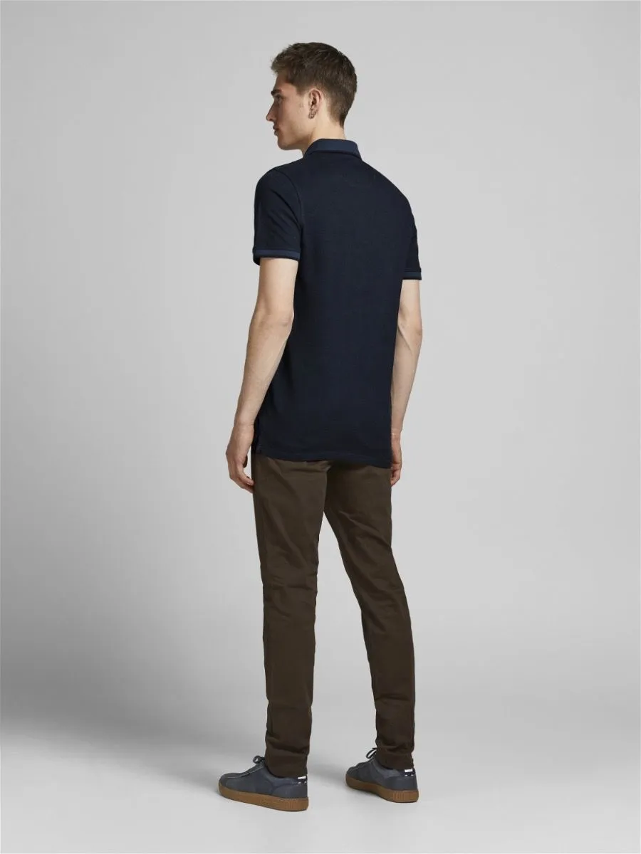 Jack & Jones Paulos Plain Polo Shirt Dark Navy