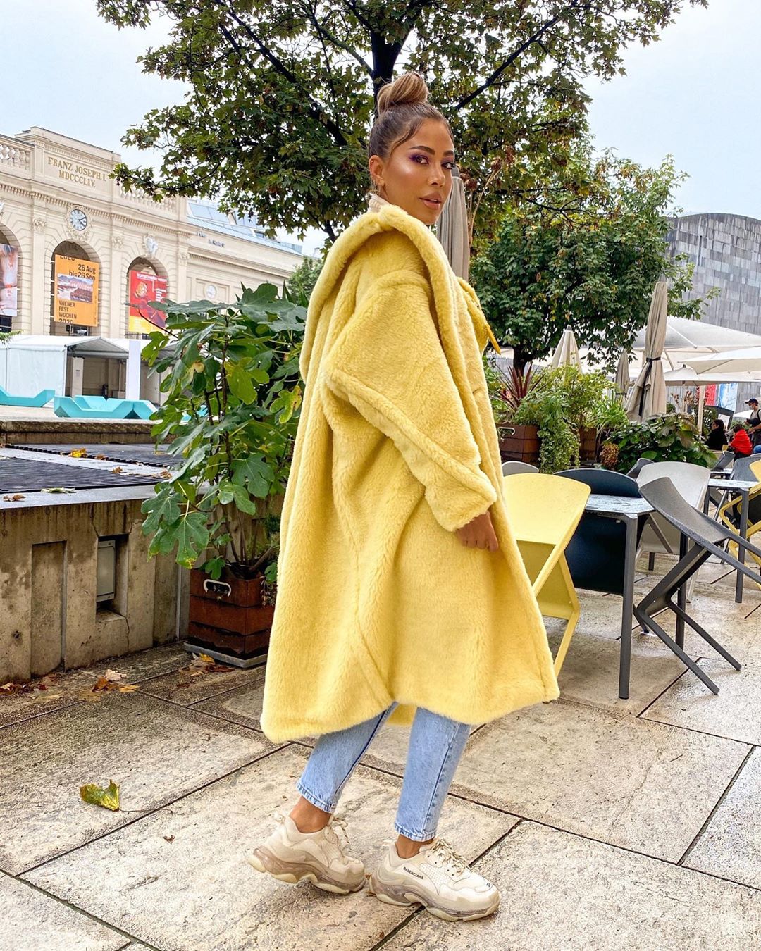 Jasmine Yellow Faux Fur Coat