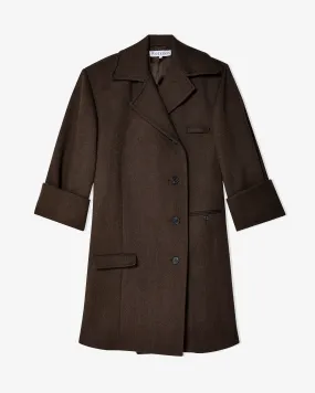 JW Anderson - Women's Turn-Up Cuff Oversized Coat - (Brown)