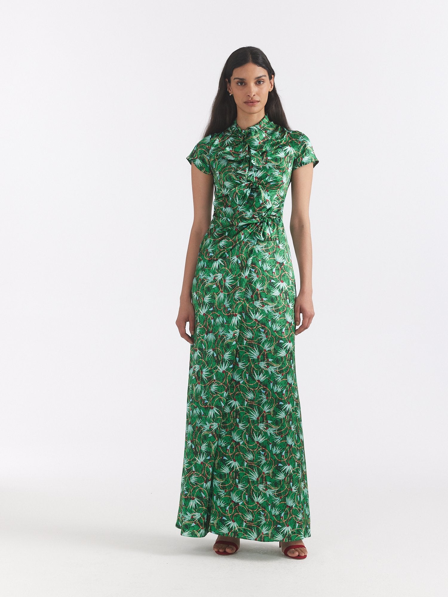 Kelly Printed Turtleneck Maxi Dress