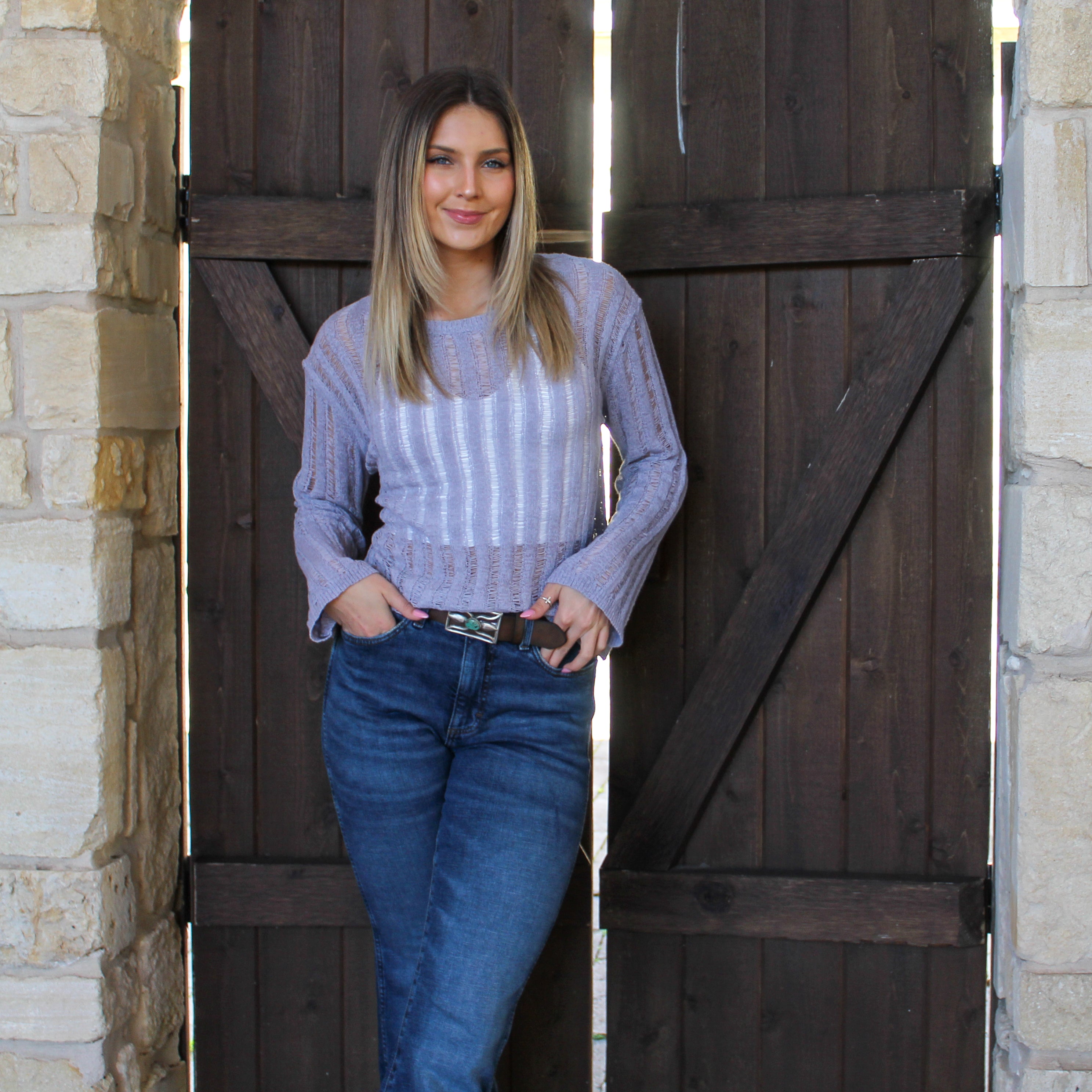 Lavender Semi Sheer Sweater