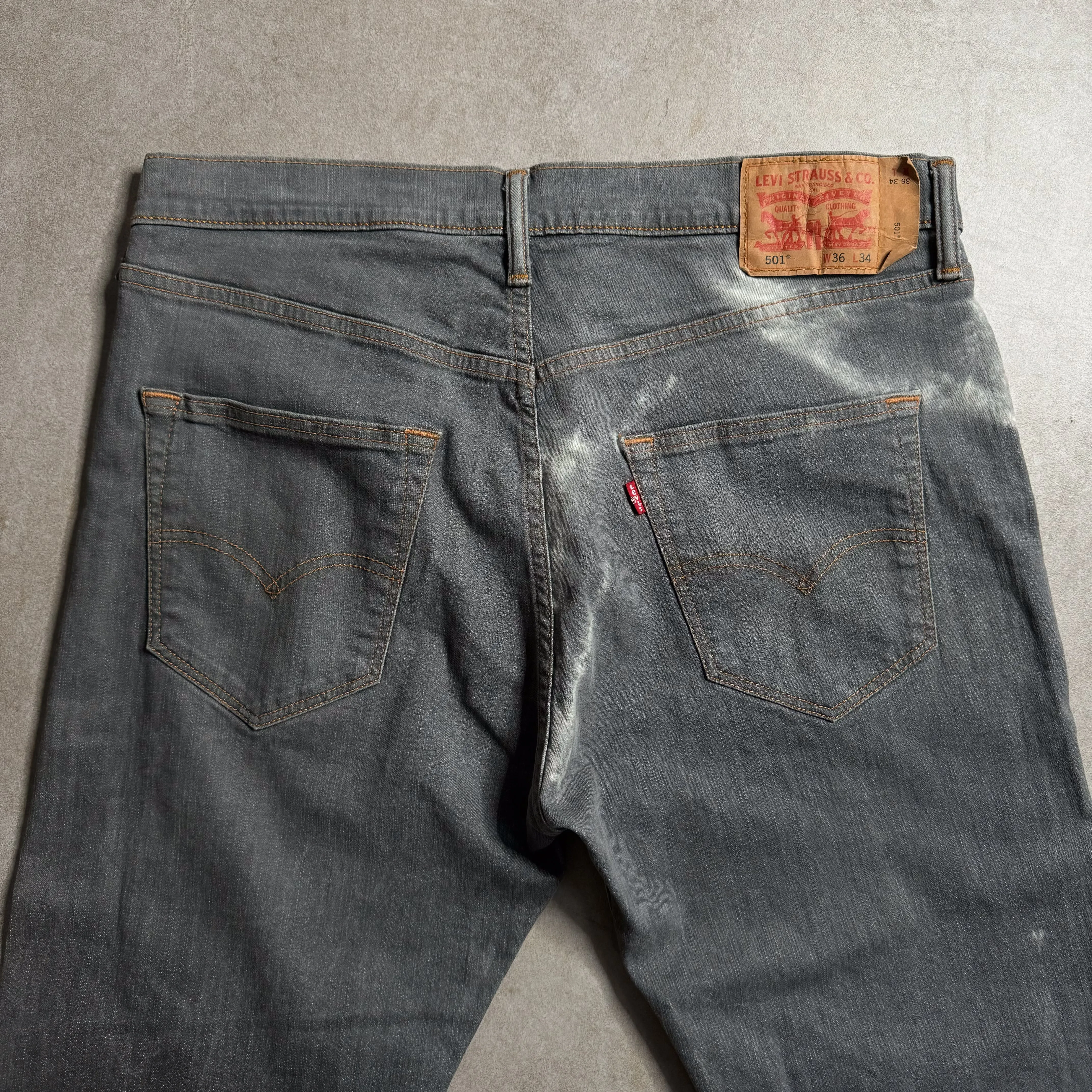 Levi's 501 Washed Denim Jeans - 36in