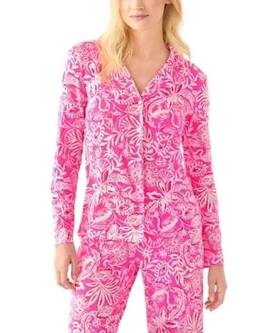 Lilly Pulitzer Women's Knit Long Sleeve Button Up Pajama Top