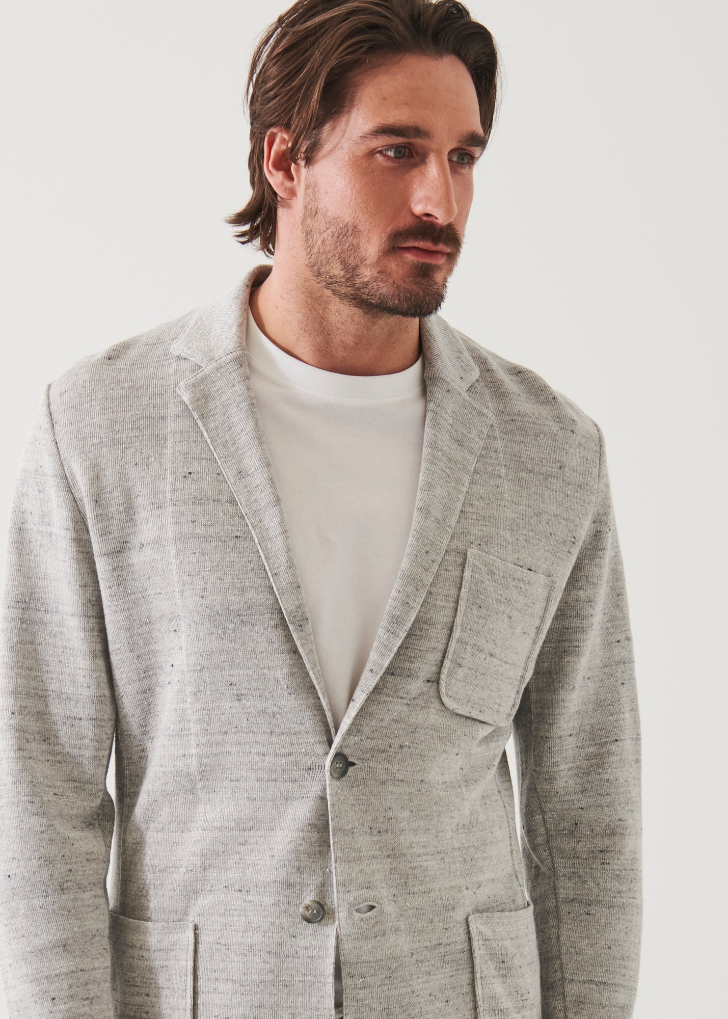 LINEN COTTON BLEND BLAZER