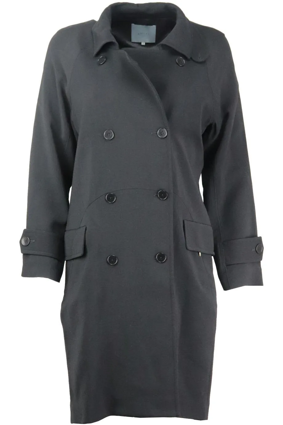 MAIYET DOUBLE BREASTED TRENCH CREPE COAT US 2 UK 6