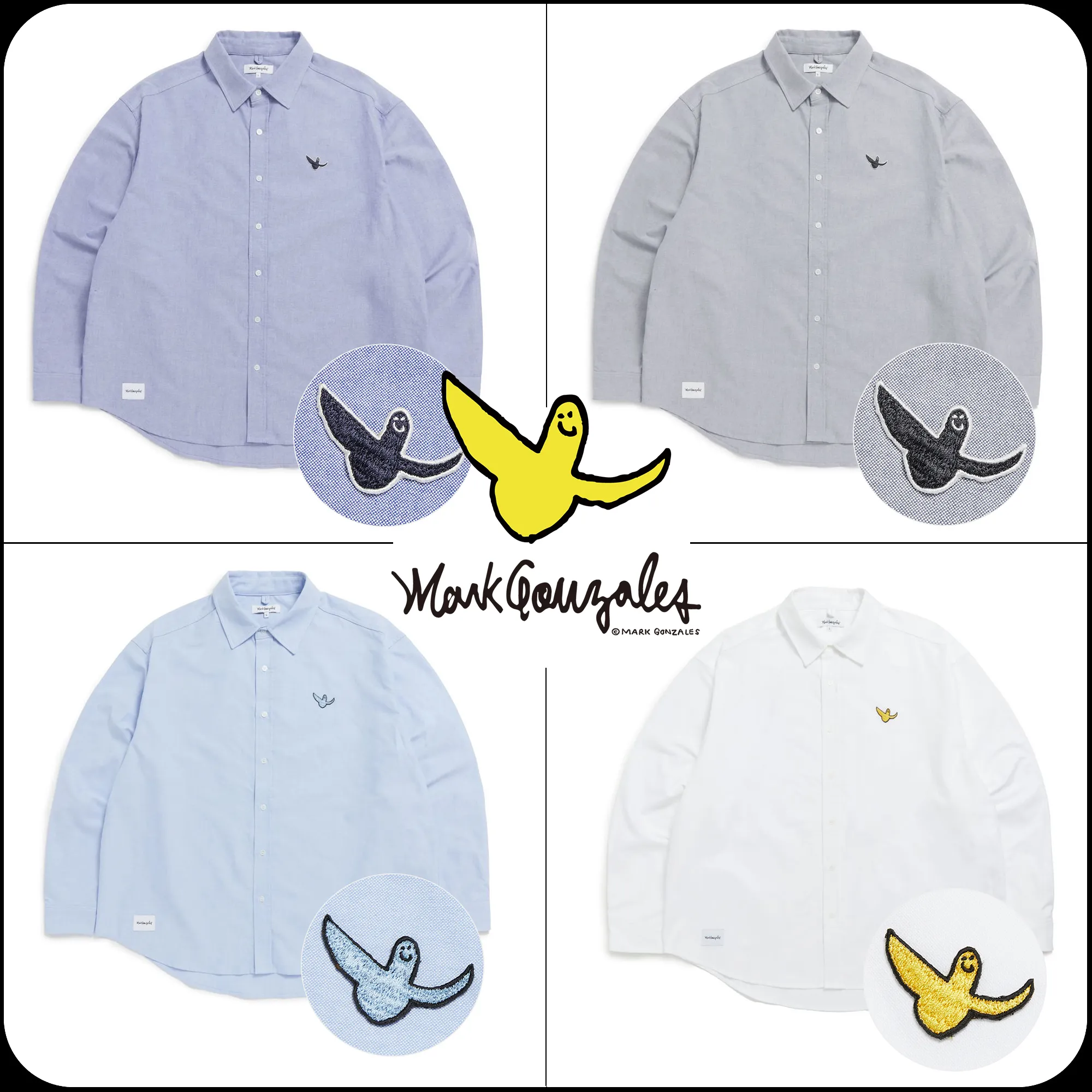 Mark Gonzales  |[MARK GONZALES]★ ANGEL WAPPEN OXFORD SHIRT