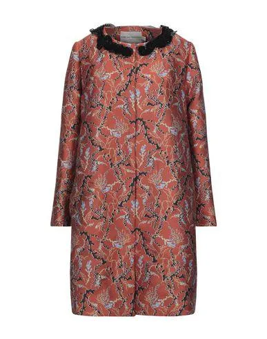 Mary Katrantzou Women Overcoat Rust 14 UK