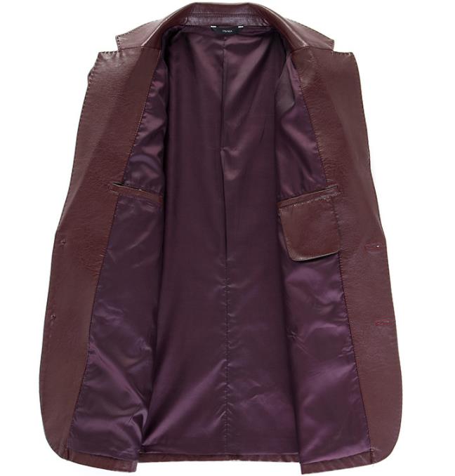 Men's Autumn Casual Leisure Style Leather Overcoat Jacket