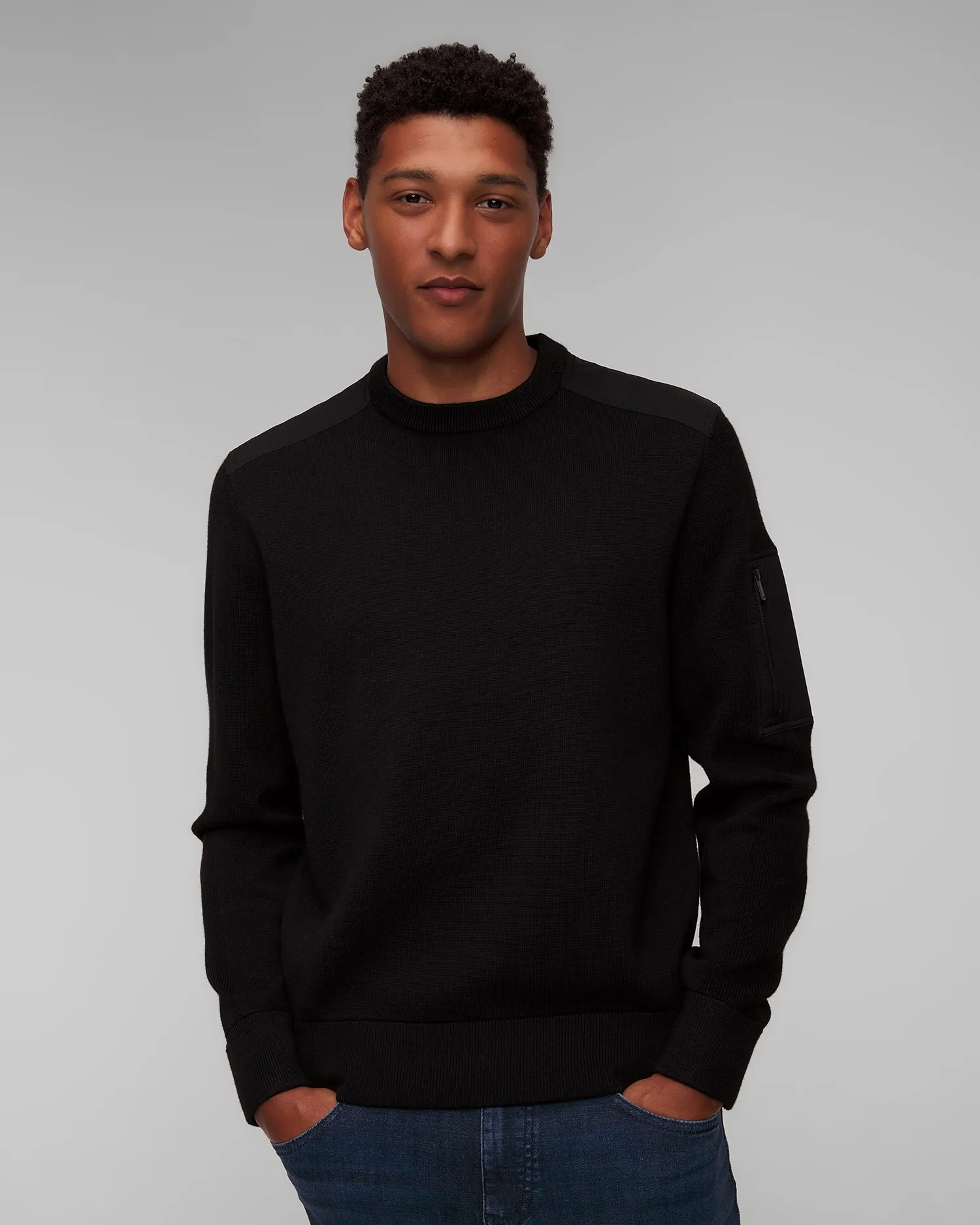 Men’s black woolen sweater Hugo Boss P-Diego 50519651-1