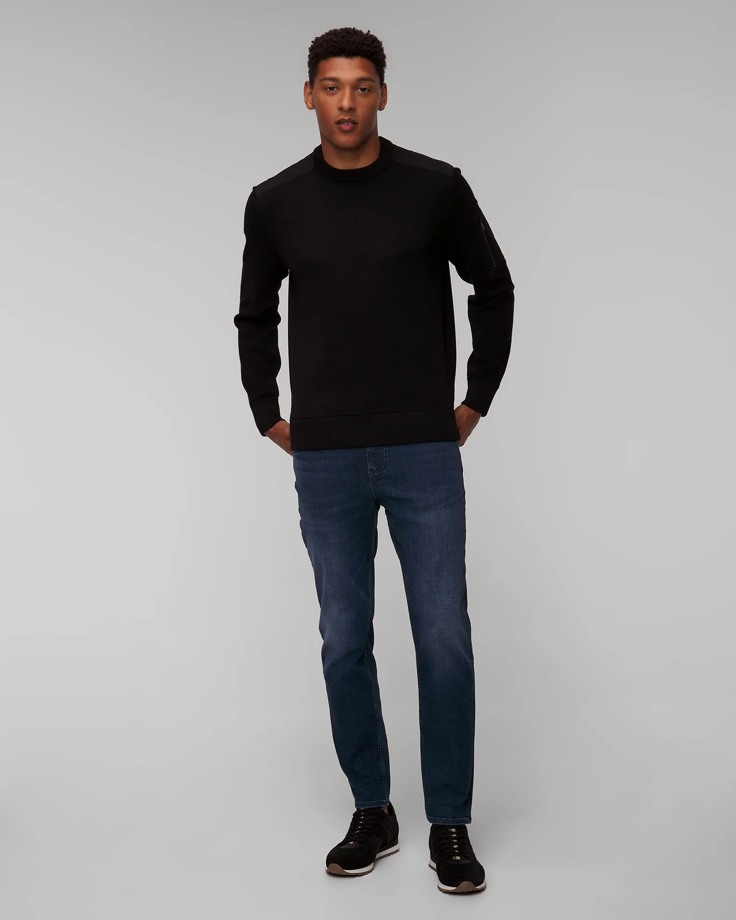 Men’s black woolen sweater Hugo Boss P-Diego 50519651-1