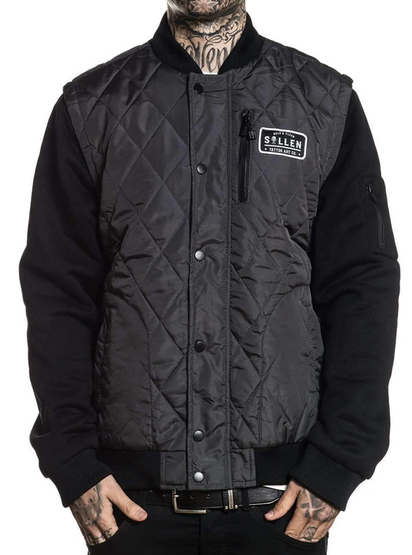 Men's Bold Quilted Jacket (Black/Grey)