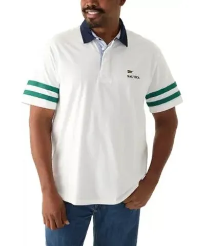 Nautica Men's Big & Tall Short Sleeve Rugby Stripe Polo Shirt