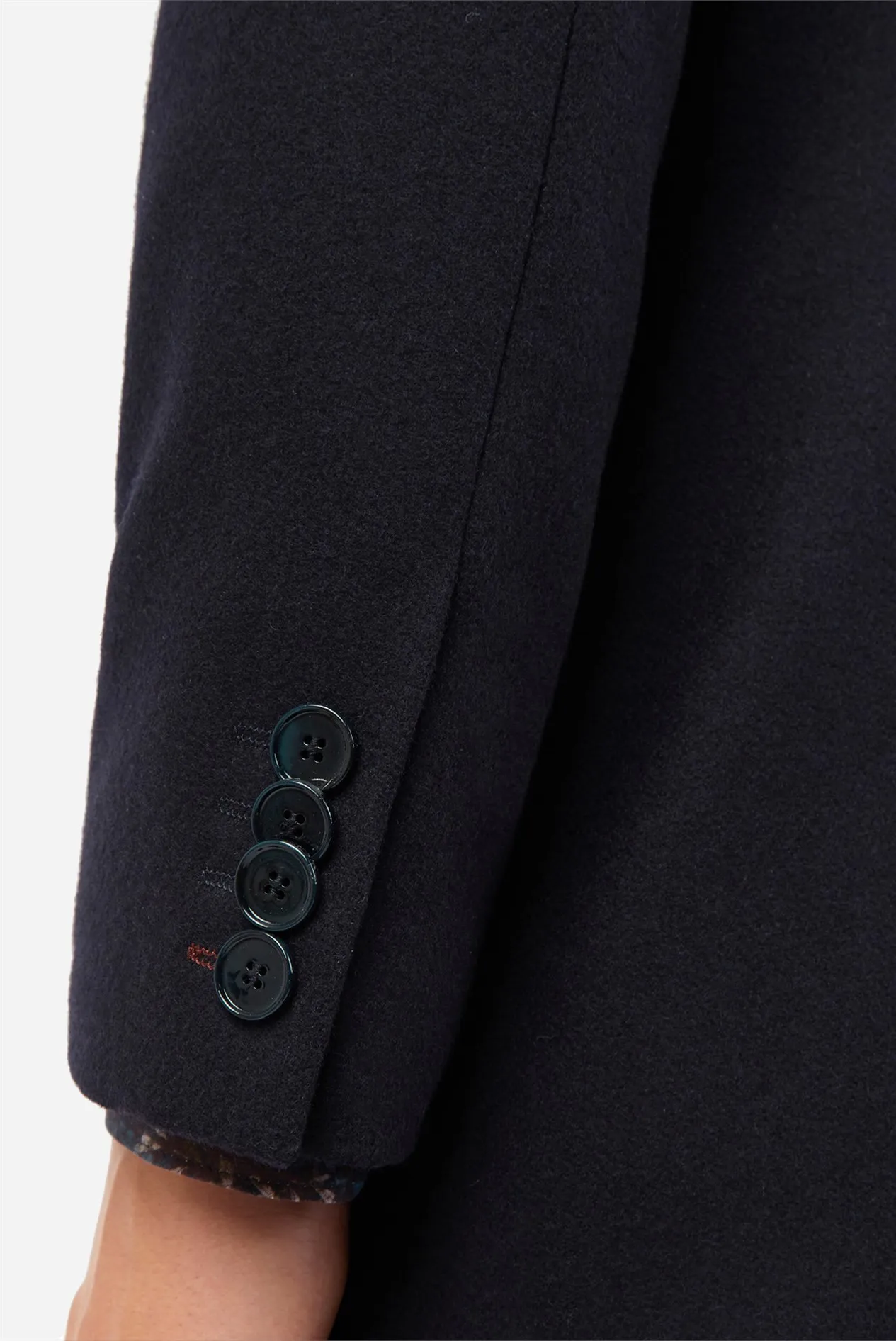 Navy Melton Overcoat