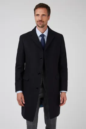 Navy Melton Overcoat