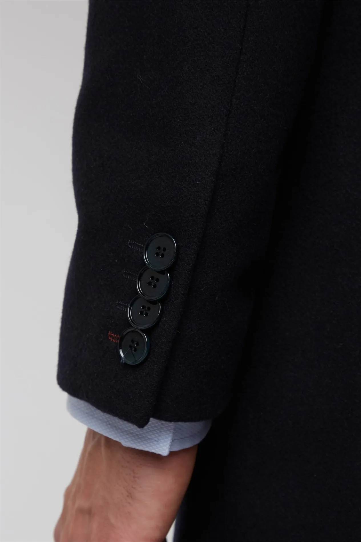 Navy Melton Overcoat