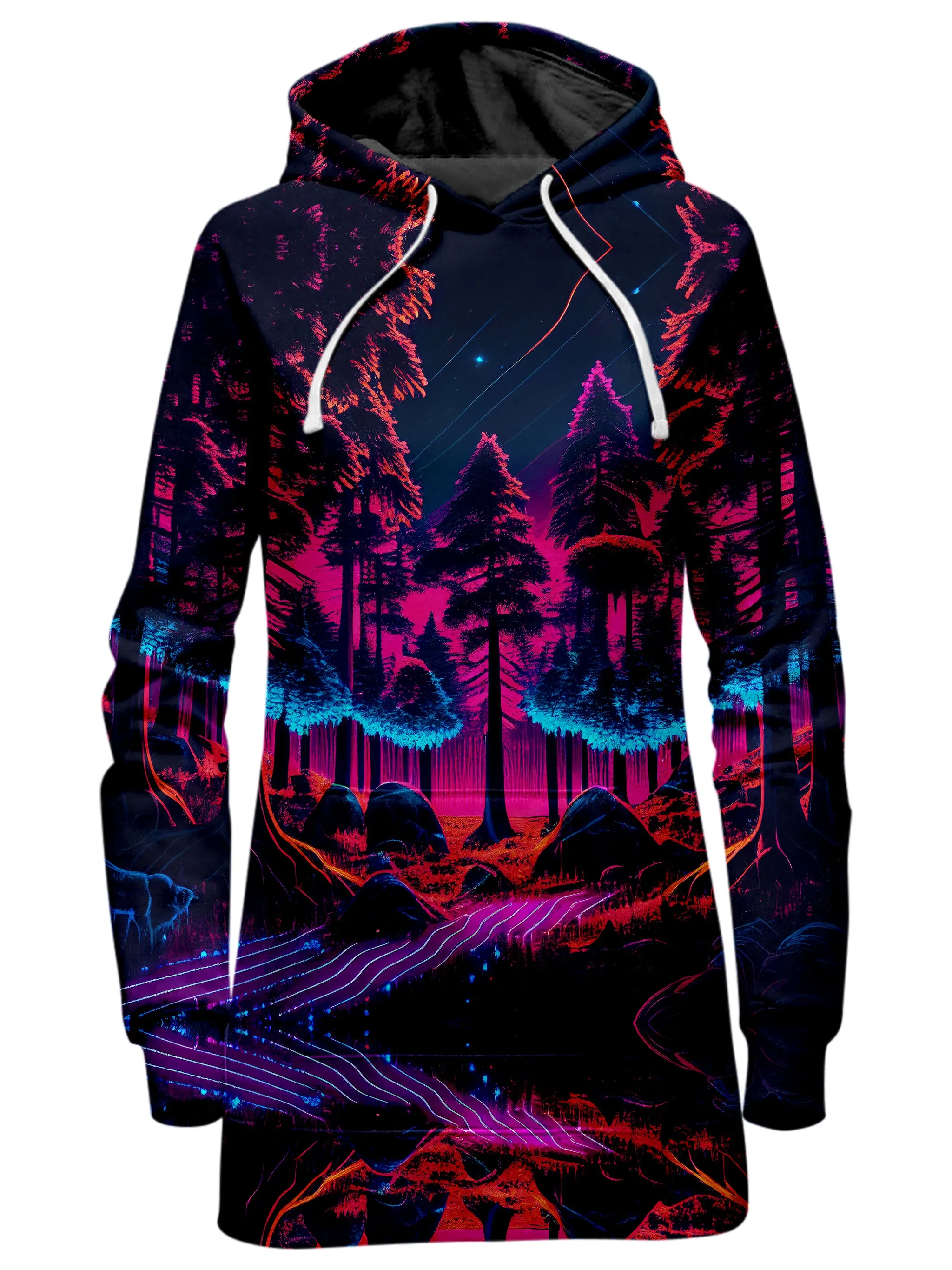 Neon Forest Hoodie Dress and Leggings Combo