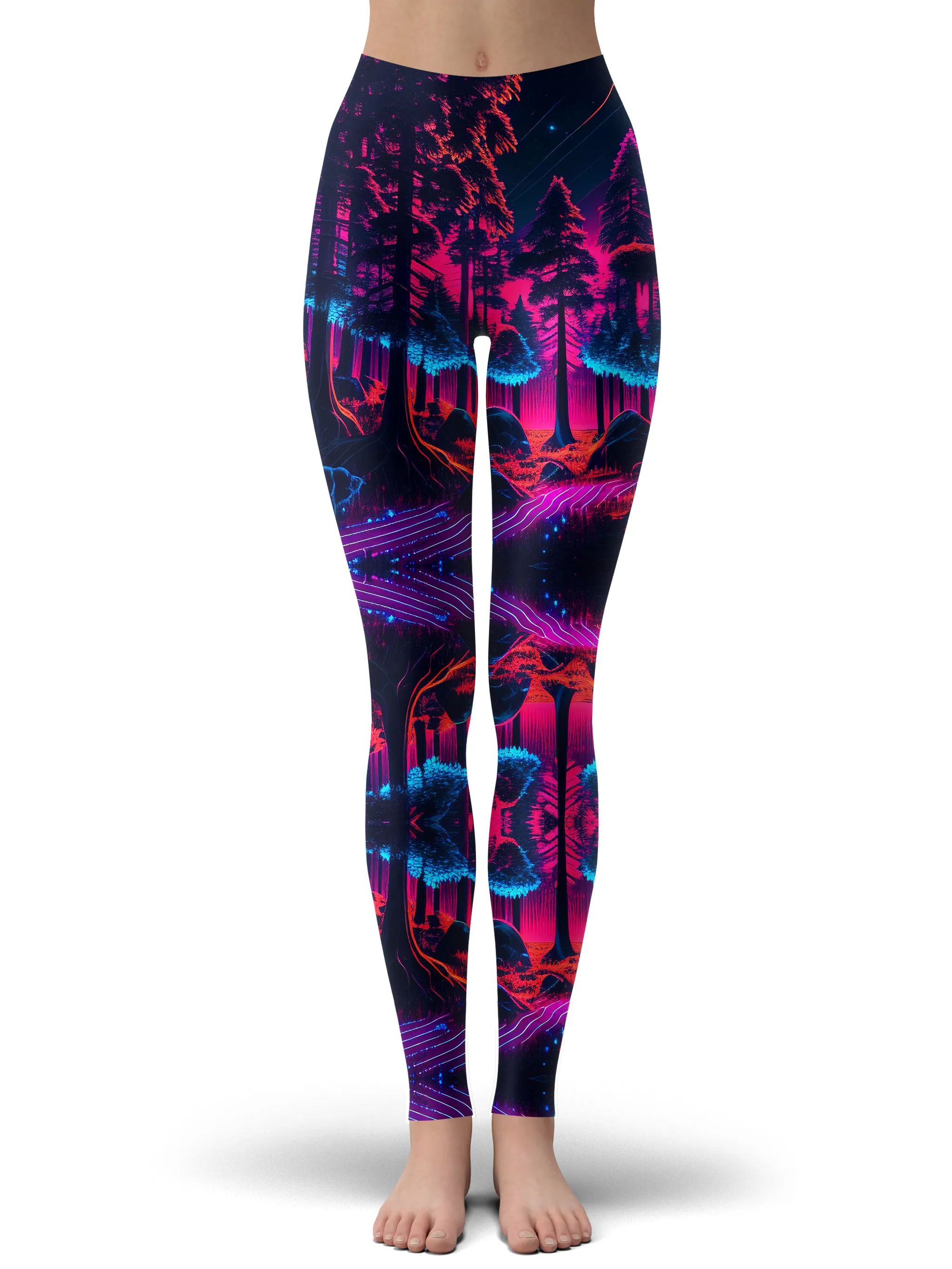 Neon Forest Hoodie Dress and Leggings Combo