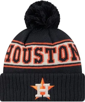 New Era Astros Knit Retro Pom Beanie