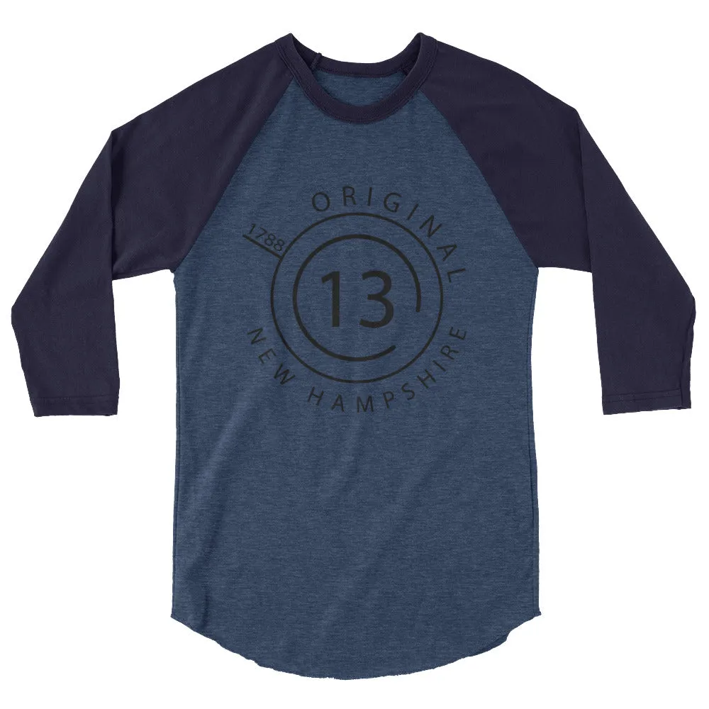 New Hampshire - 3/4 Sleeve Raglan Shirt - Original 13