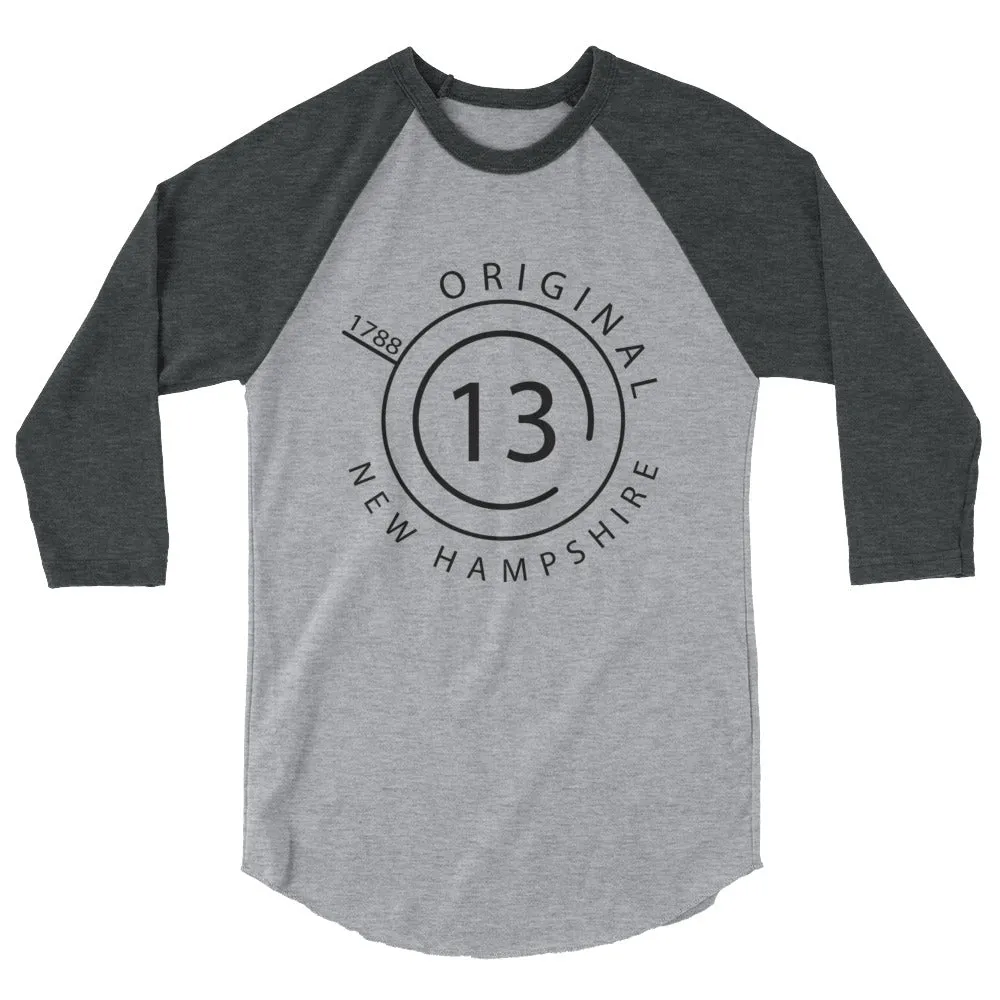 New Hampshire - 3/4 Sleeve Raglan Shirt - Original 13