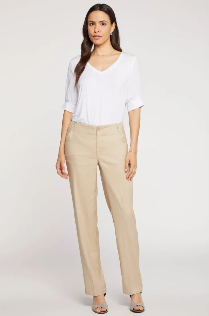 NYDJ Marilyn Straight Pants | Feather + Black