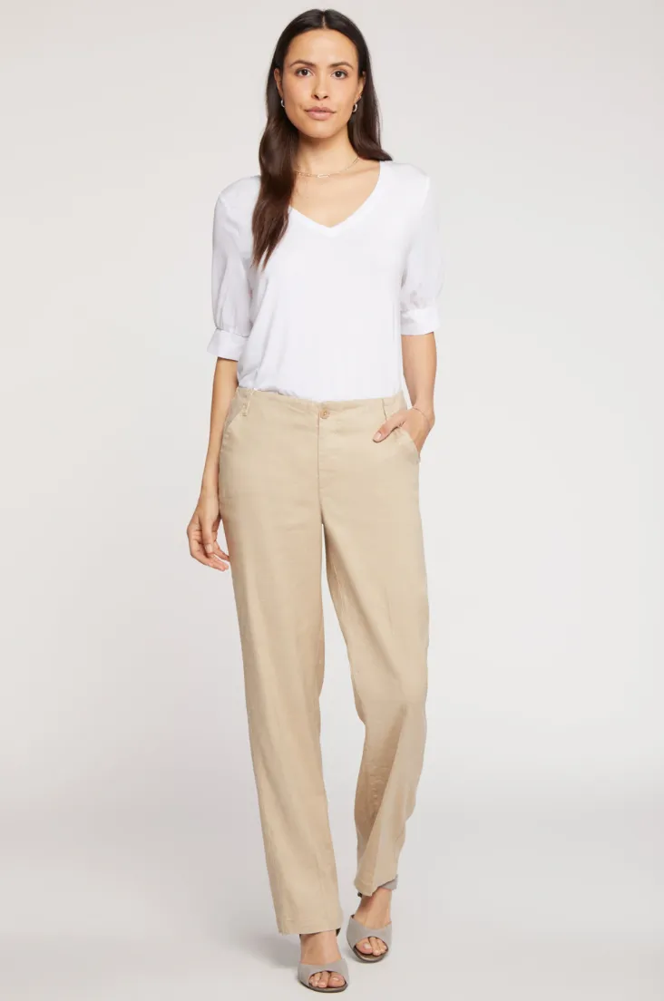 NYDJ Marilyn Straight Pants | Feather + Black