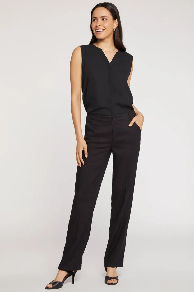 NYDJ Marilyn Straight Pants | Feather + Black