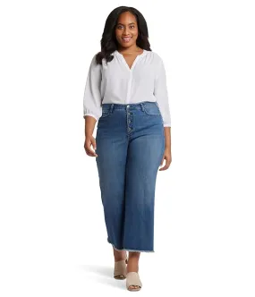 NYDJ Plus Size High-Rise Teresa Wide Leg Ankle in Mission Blue