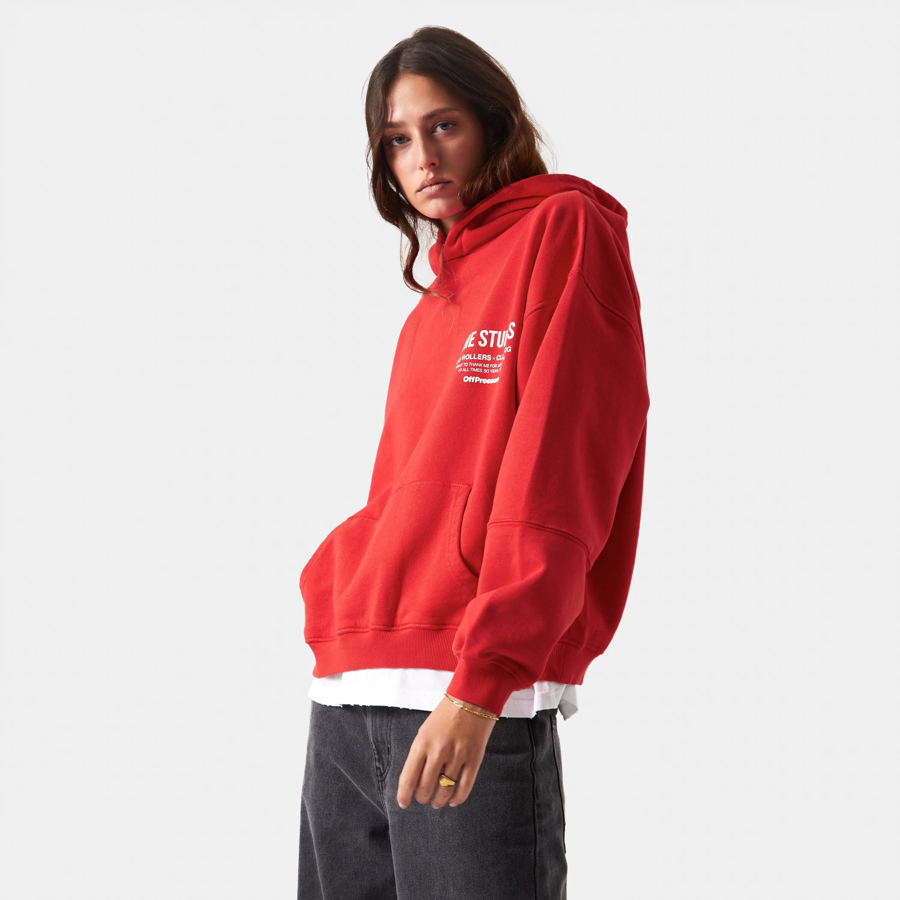 Off Pressure Ruby Oversized Hoodie