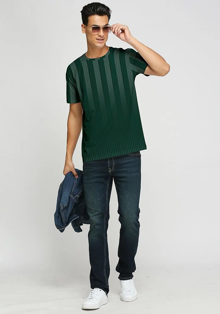 Ombre Bottle Green Broad Stripe Mens Jersey