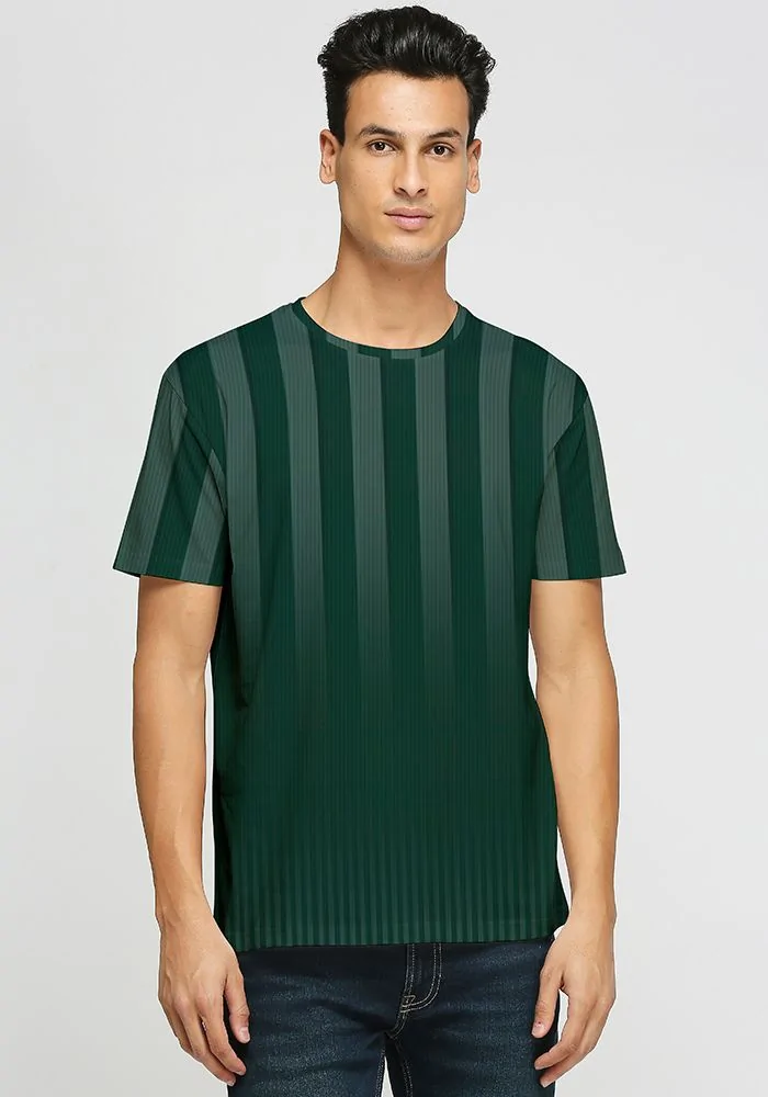 Ombre Bottle Green Broad Stripe Mens Jersey