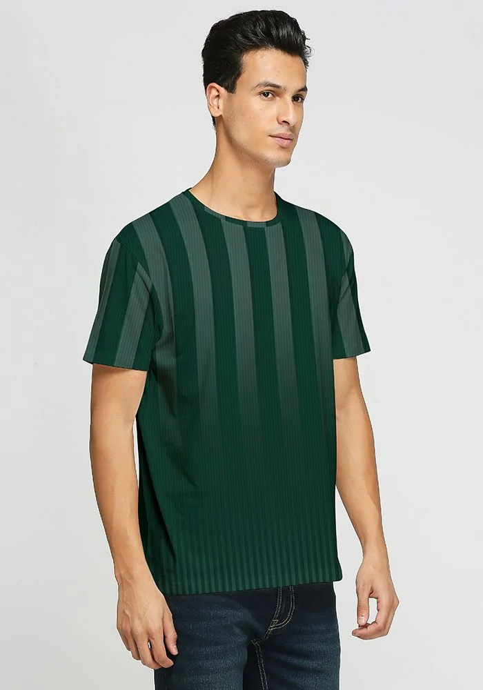 Ombre Bottle Green Broad Stripe Mens Jersey