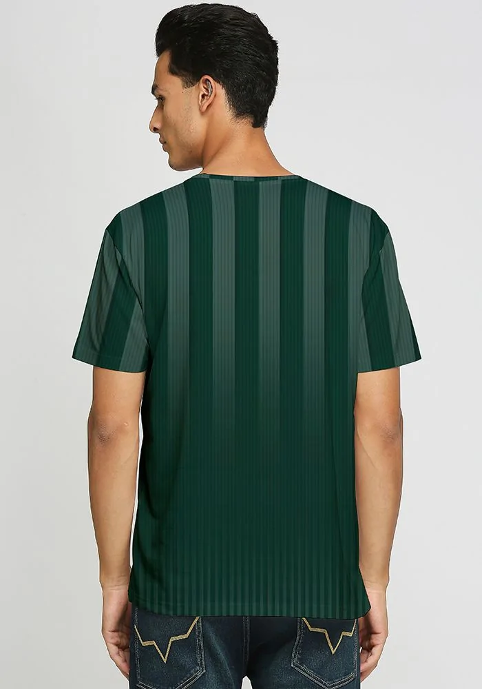 Ombre Bottle Green Broad Stripe Mens Jersey