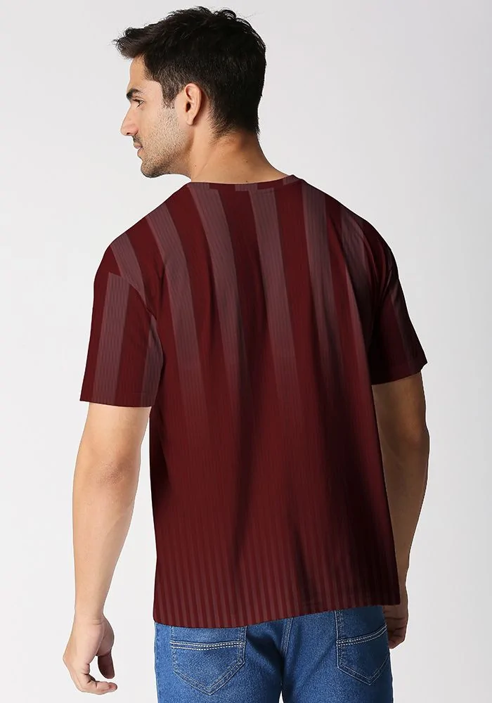 Ombre Maroon Broad Stripe Mens Jersey