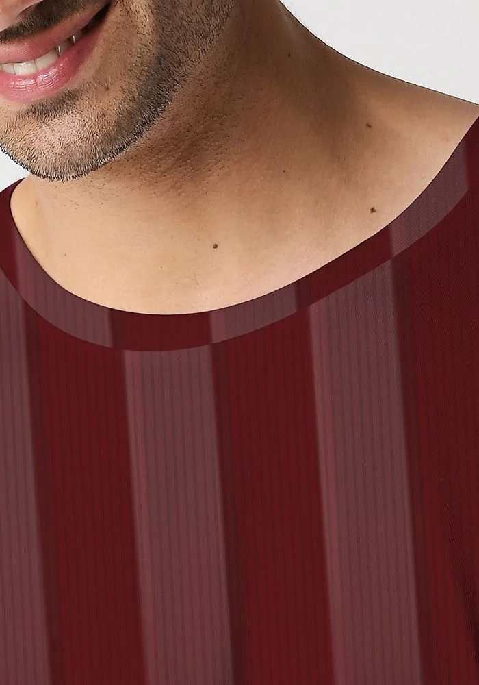 Ombre Maroon Broad Stripe Mens Jersey