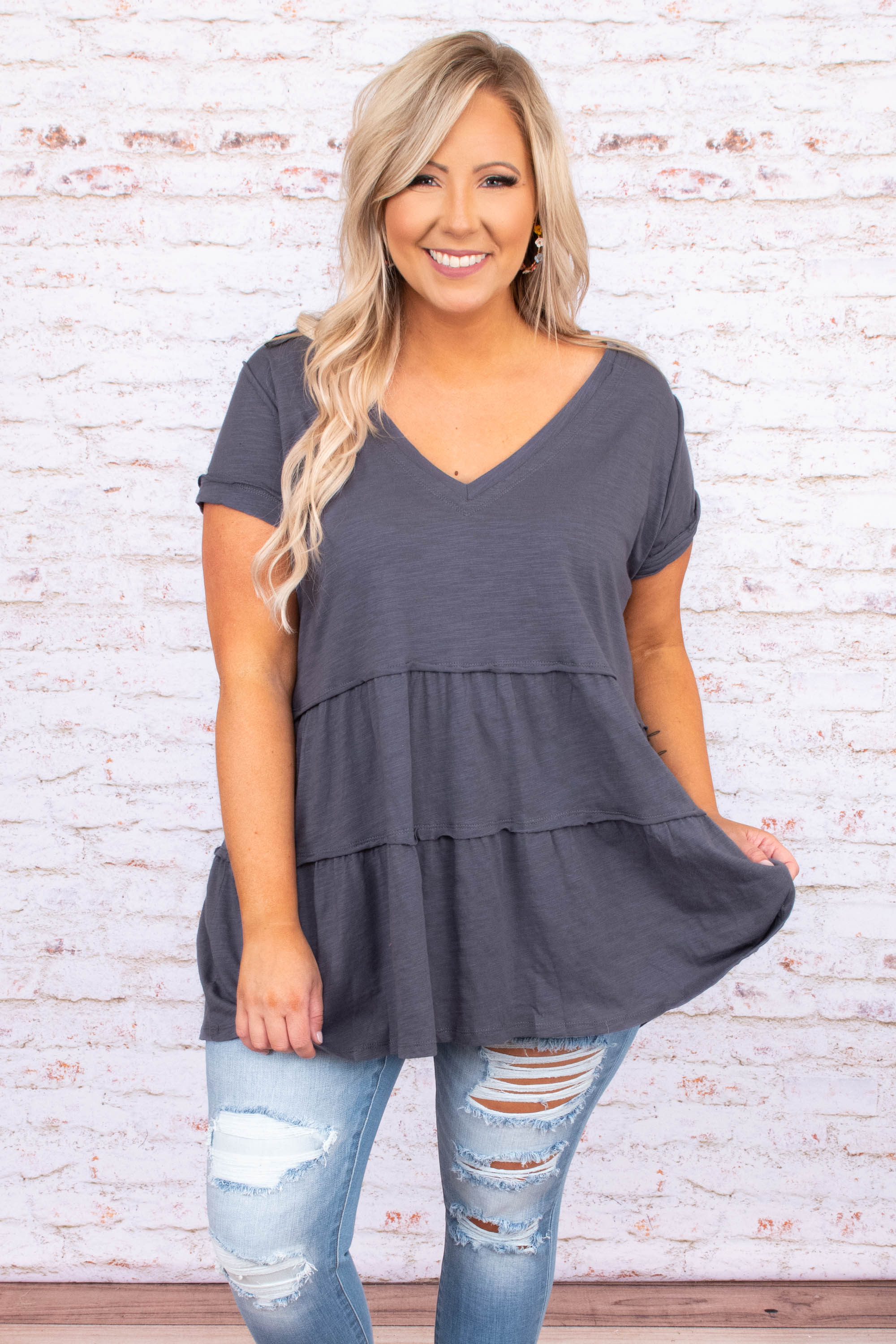 Once A Day Tunic, Ash Blue