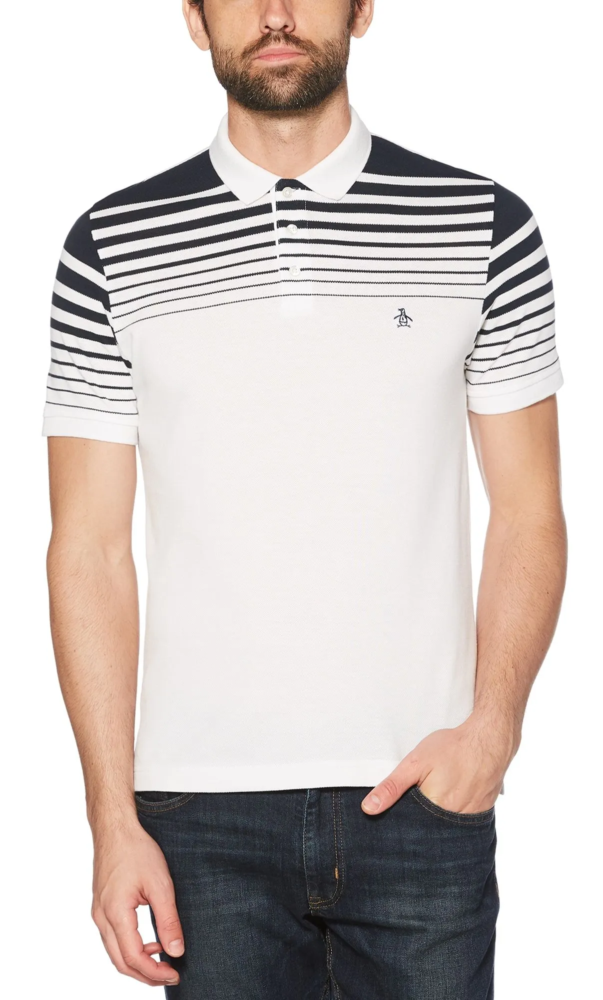 Original Penguin Gradient Pique Polo Shirt Bright White