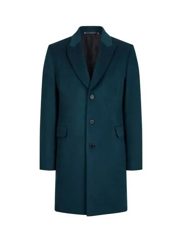 Overseas station season big chance 8 18 peak lapel cashmere single coat dark green 270400