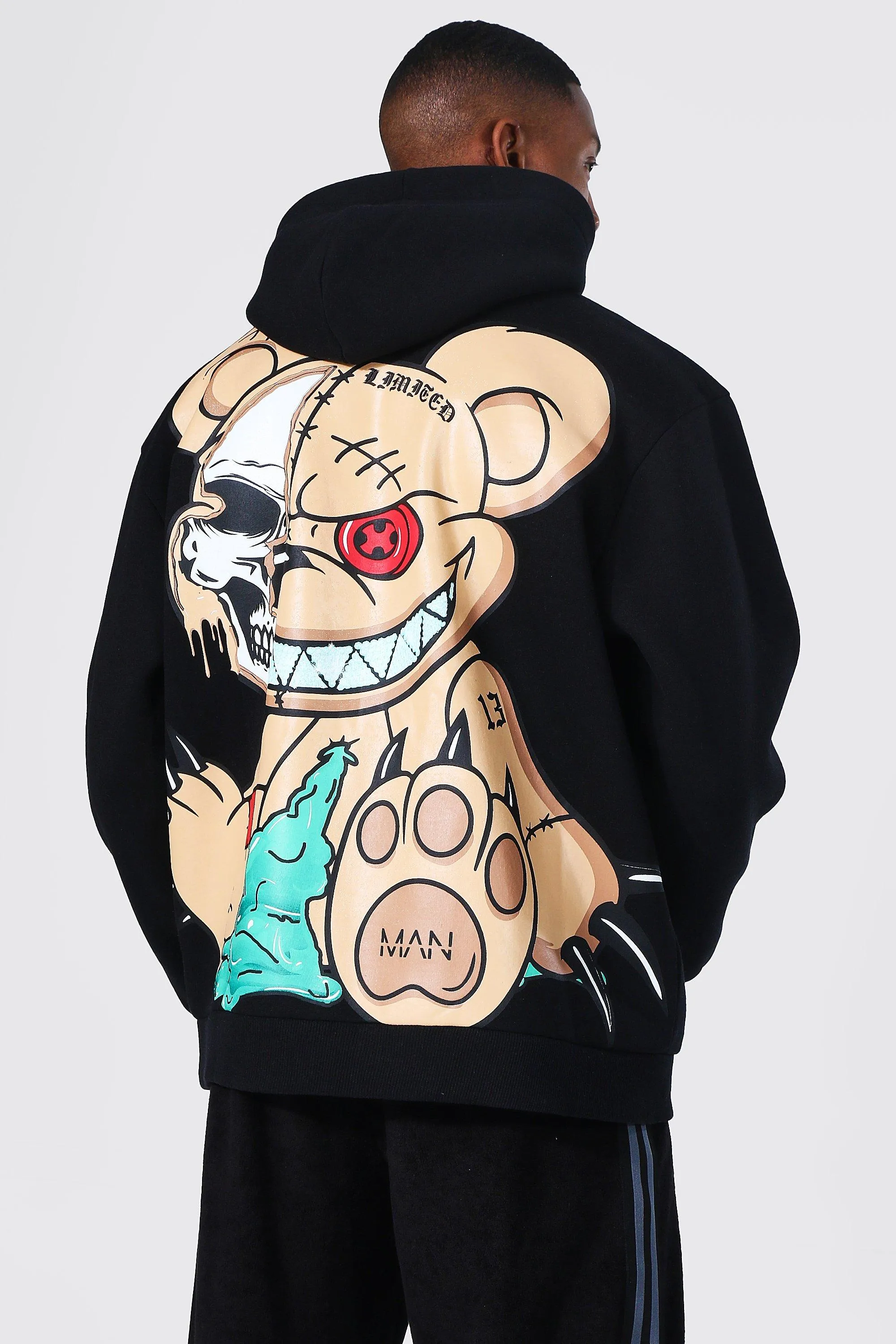 Oversized Ofcl Man Teddy Graphic Hoodie | boohooMAN UK