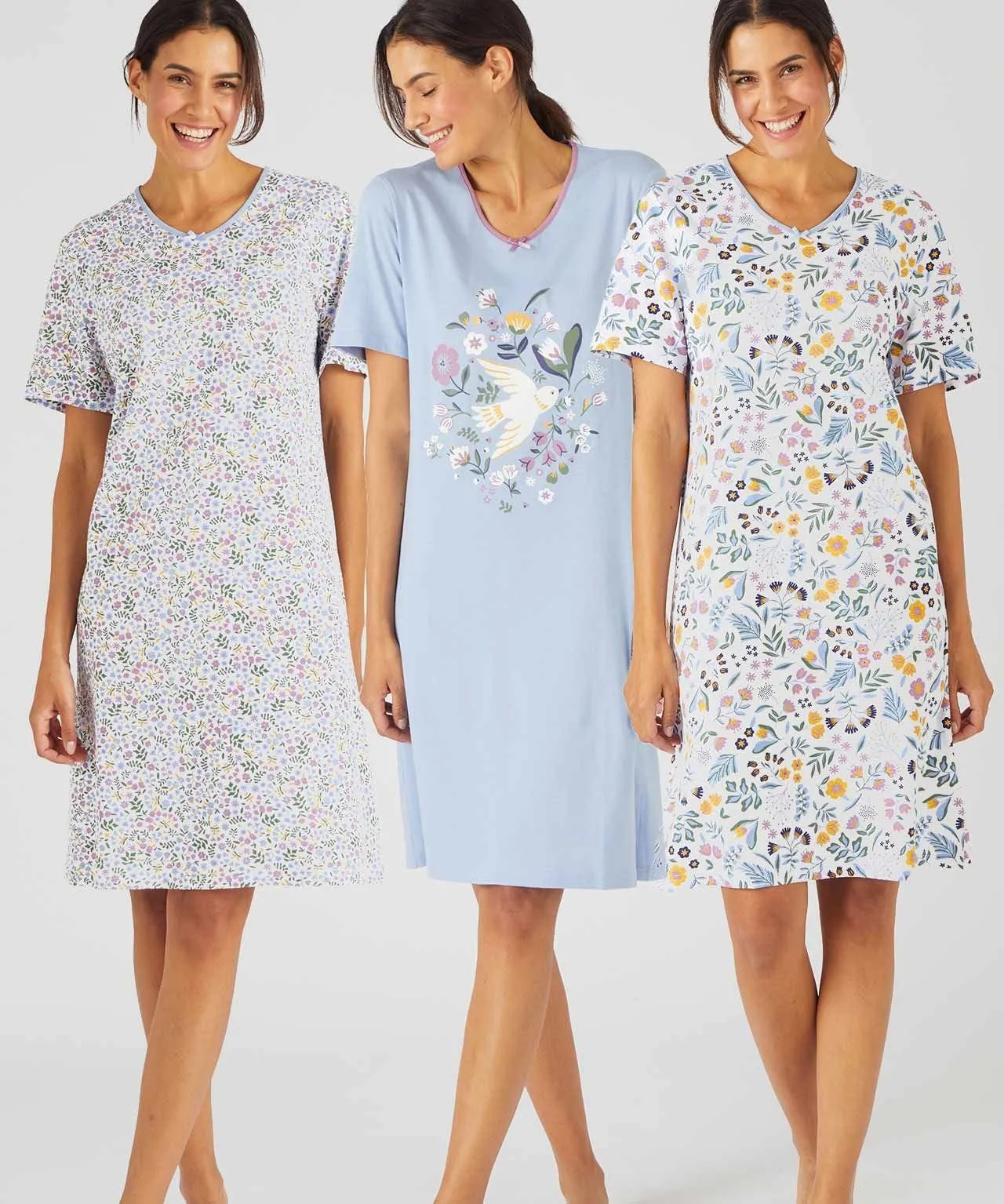 Pack of 3 Cotton Jersey Nightdresses